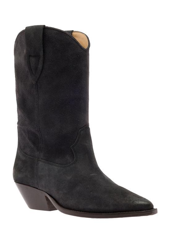 Isabel Marant Ankle Boots In Luxurious Calf Velvet Leather With Sleek Design And Quality Finish In Black