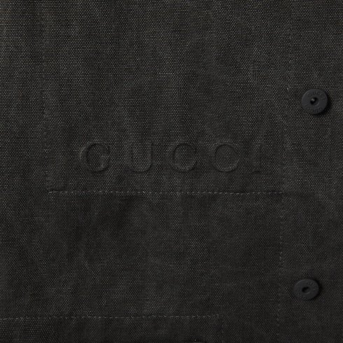 Gucci Delavé Cotton Canvas Jacket In Gray