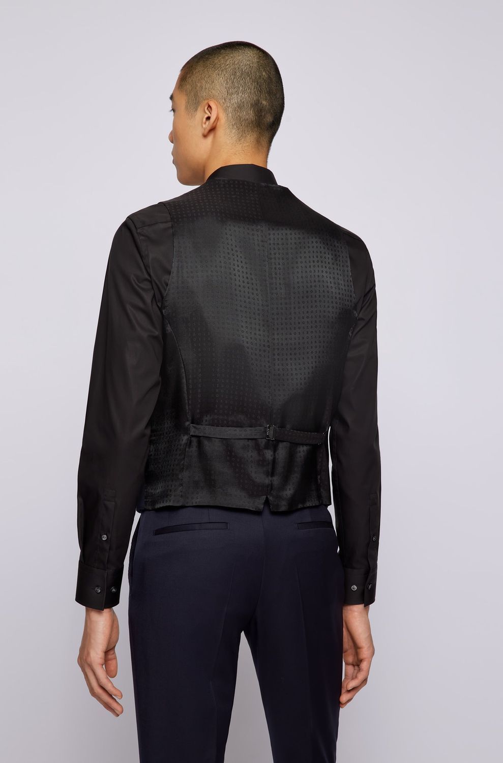 Hugo Boss Button-down Tailored Waistcoat In Black