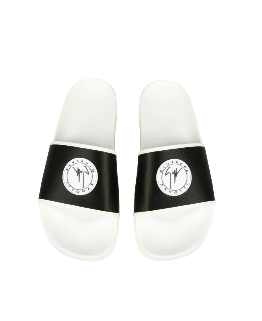 Giuseppe Zanotti Brett Satin Slides In White