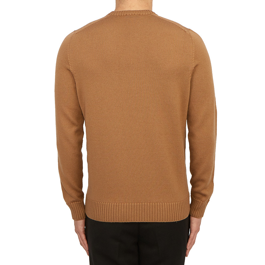Drumohr Merino Wool Crew-neck Sweater In Brown