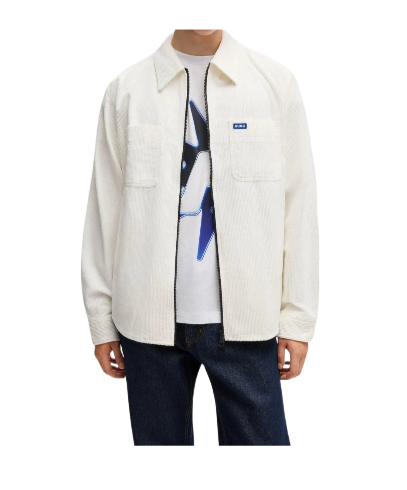 Hugo Boss Long-sleeved Casual Jacket In Neutral