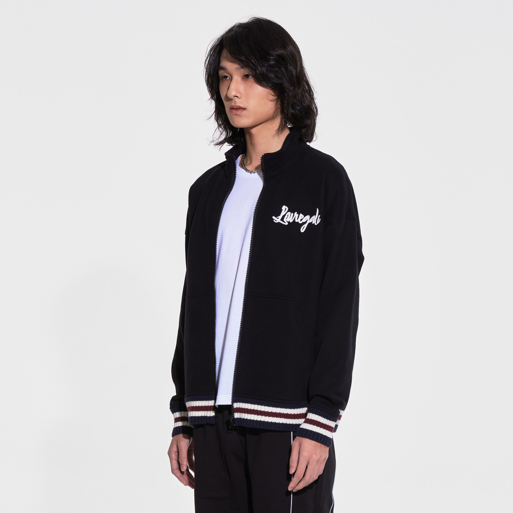 Liuregali Logo Sunset Printed Casual Jacket In Black