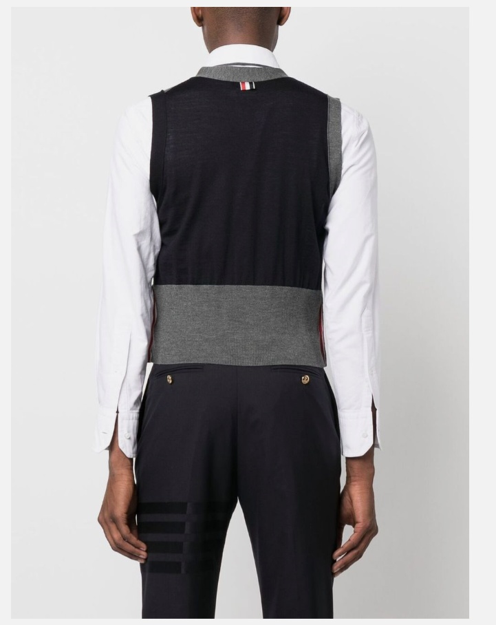 THOM BROWNE THOM BROWNE PANELLED BUTTON-UP CARDIGAN