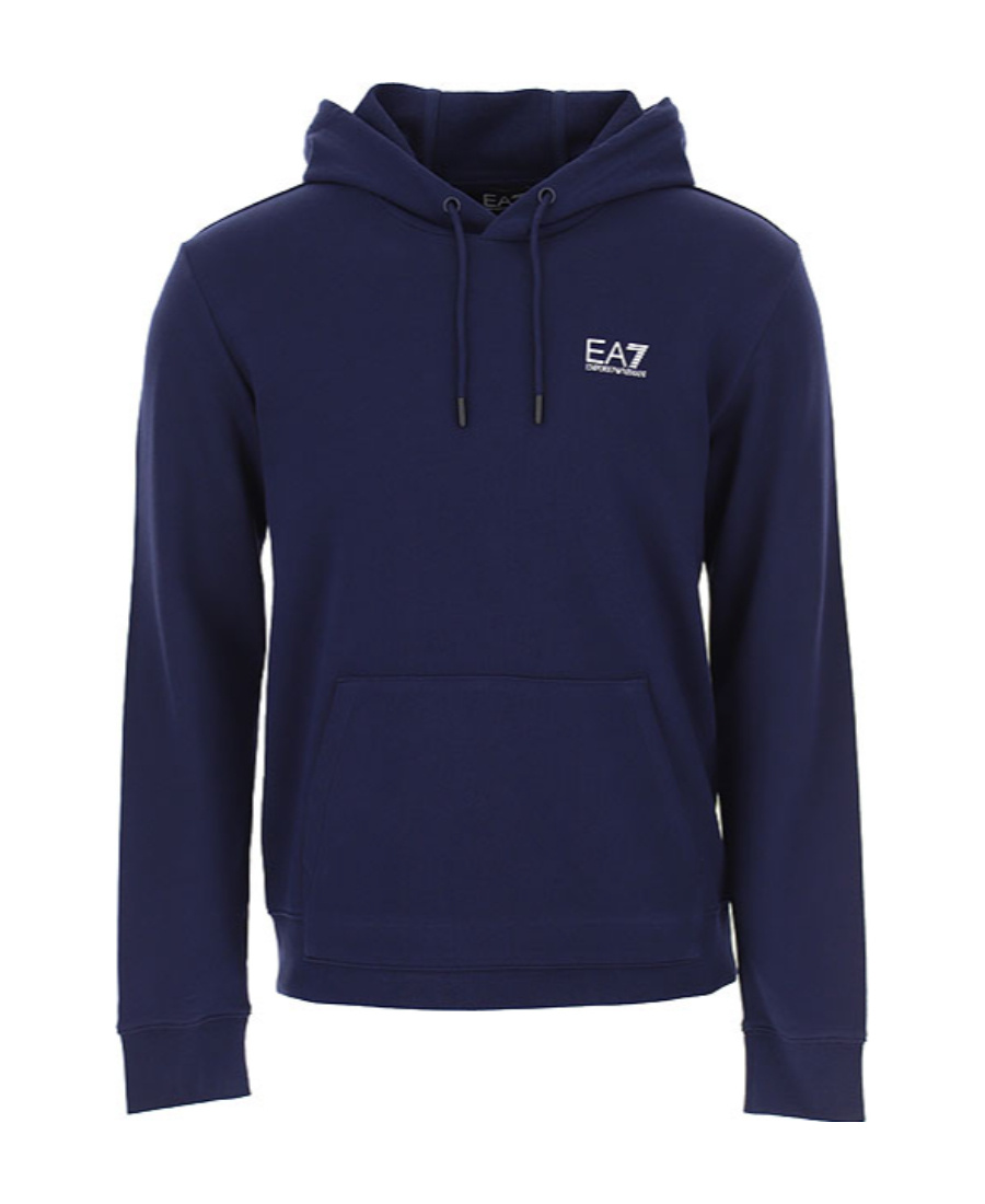 Ea7 Logo-print Drawstring Hoodie In Black