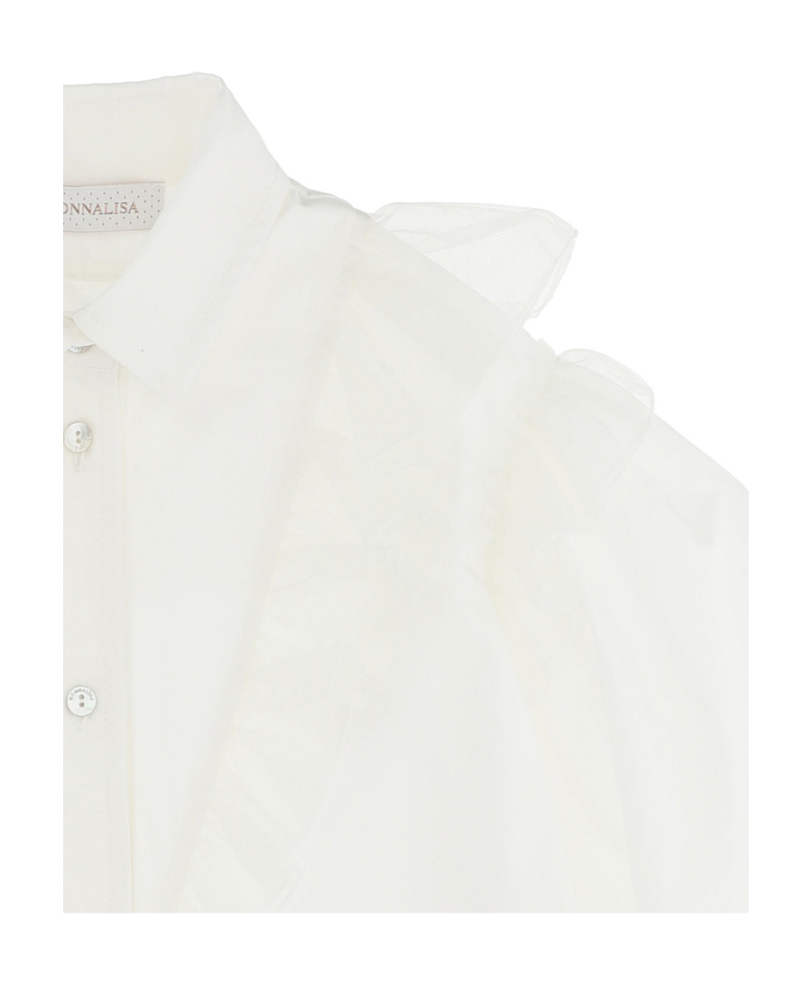 Monnalisa Poplin Shirt In White