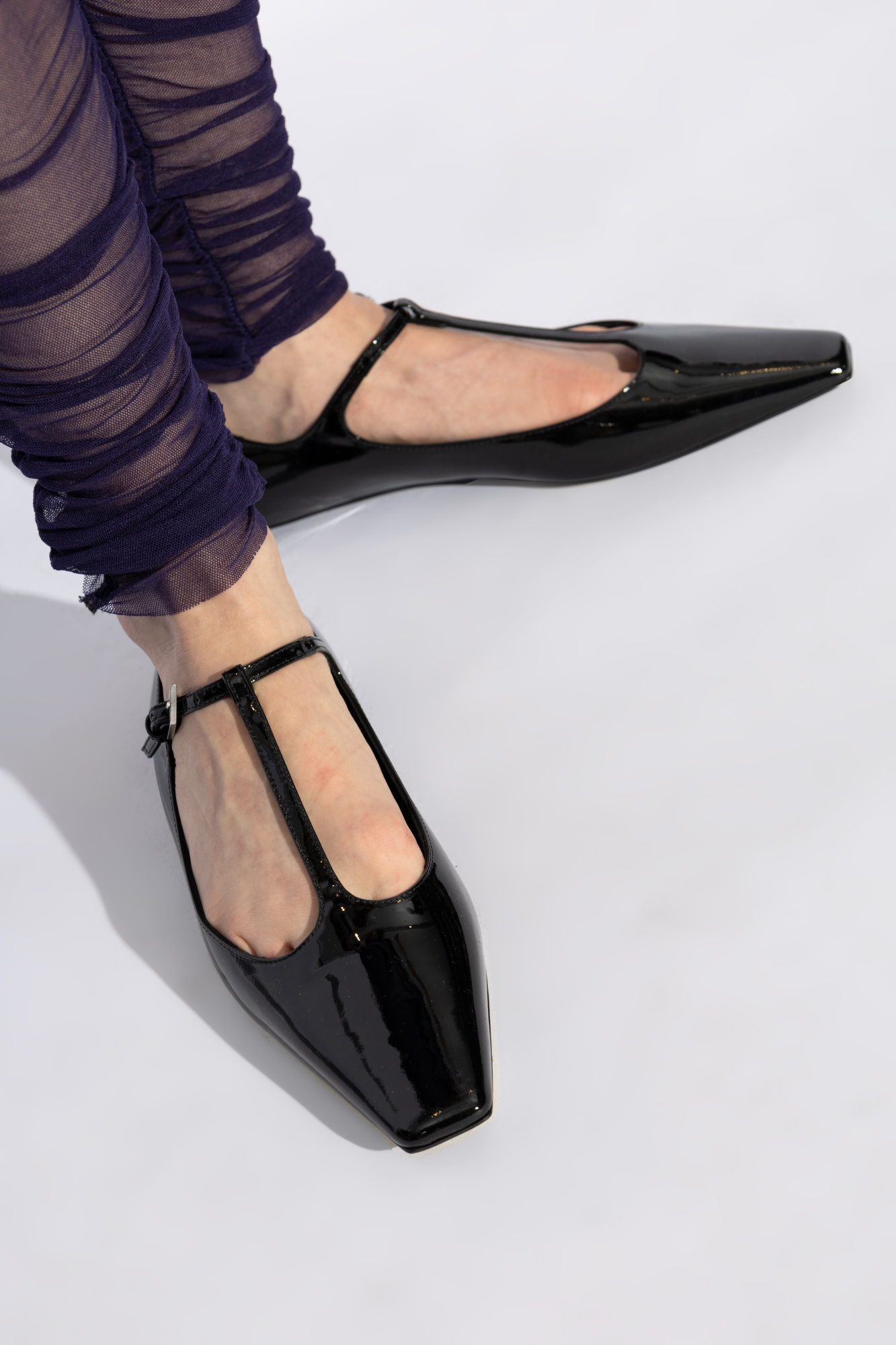Attico Juno Ballet Flats In Black