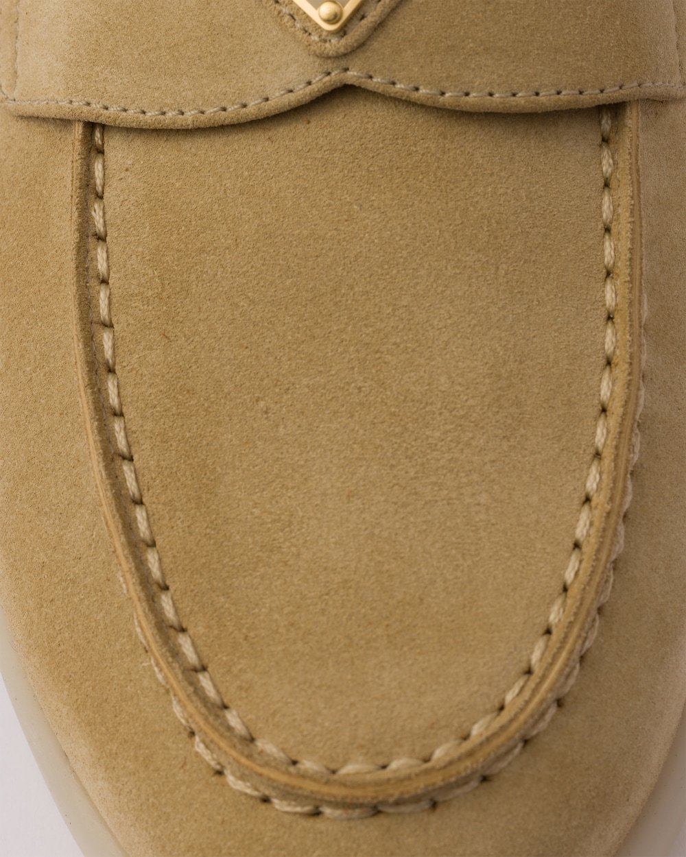 Prada St Tropez Suede Shearling Loafers In Brown