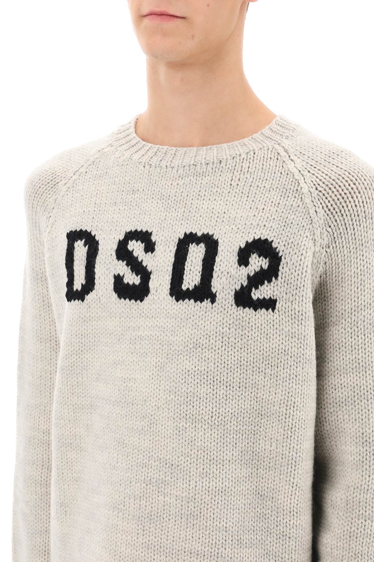 DSQUARED2 INTARSIA-KNIT LOGO WOOL JUMPER