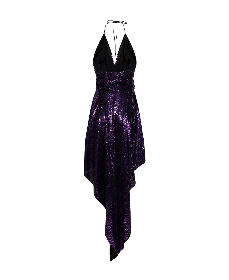 Alexandre Vauthier Sequin-embellished Halterneck Backless Dress In Black