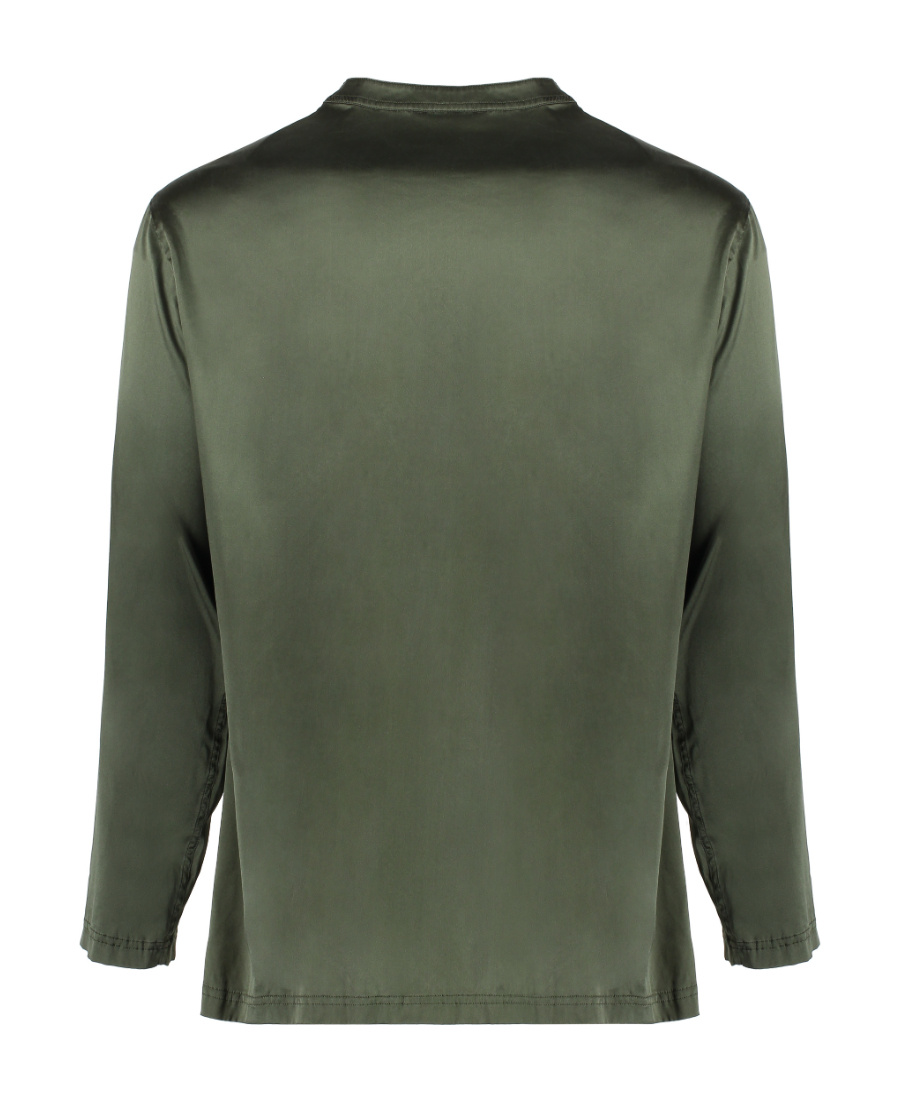 Tom Ford Half Buttoned Long-sleeved Pyjama Shirt In Gray