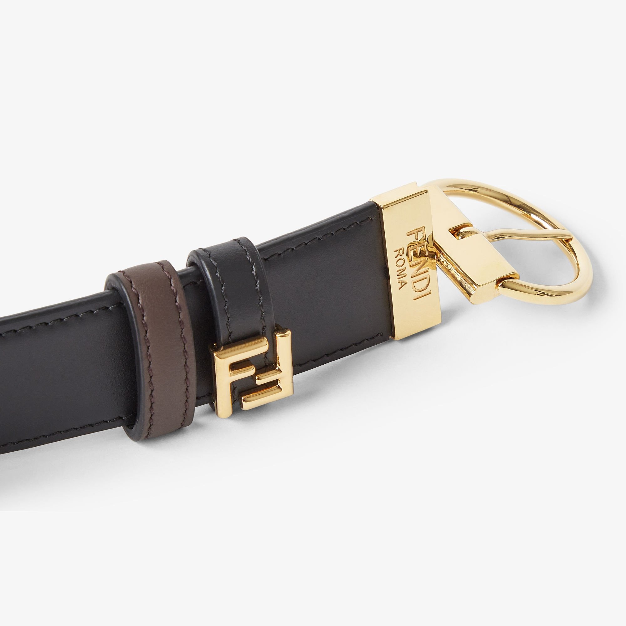 Fendi Pin Buckle Leather Reversible Belt Accessories In Burgundy