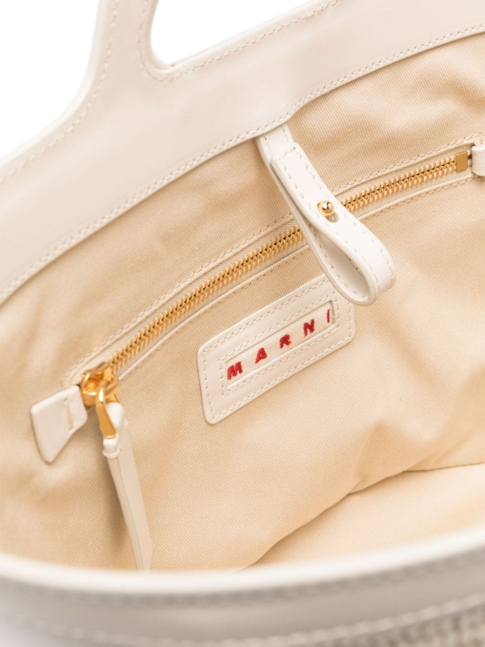 Marni Woven Cotton Handbag With Structured Silhouette In Nude