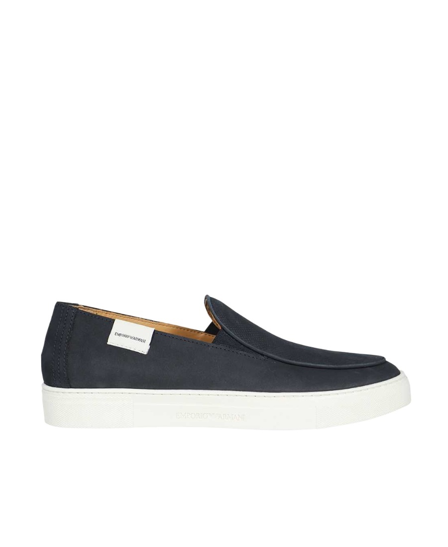 Emporio Armani Logo Low Upper Board Shoes In Black