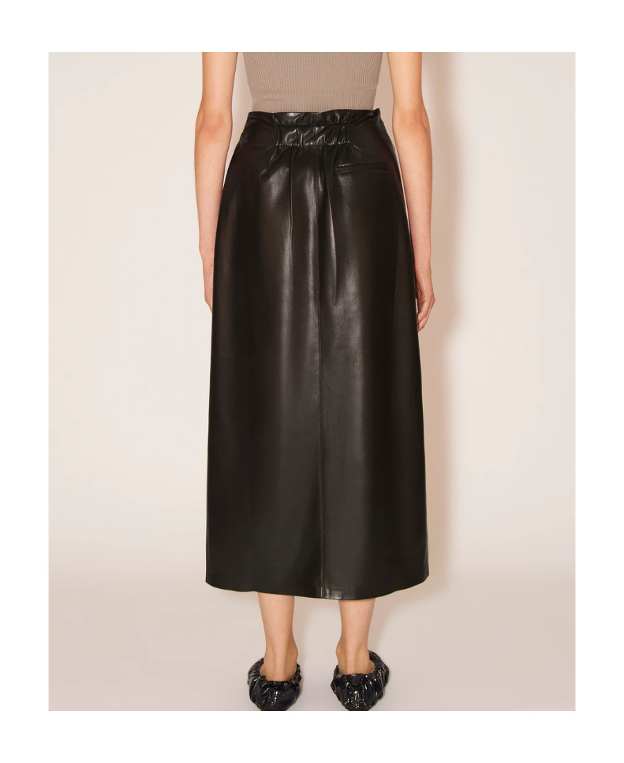 Nanushka Vegan-leather Wrap Skirt In Black