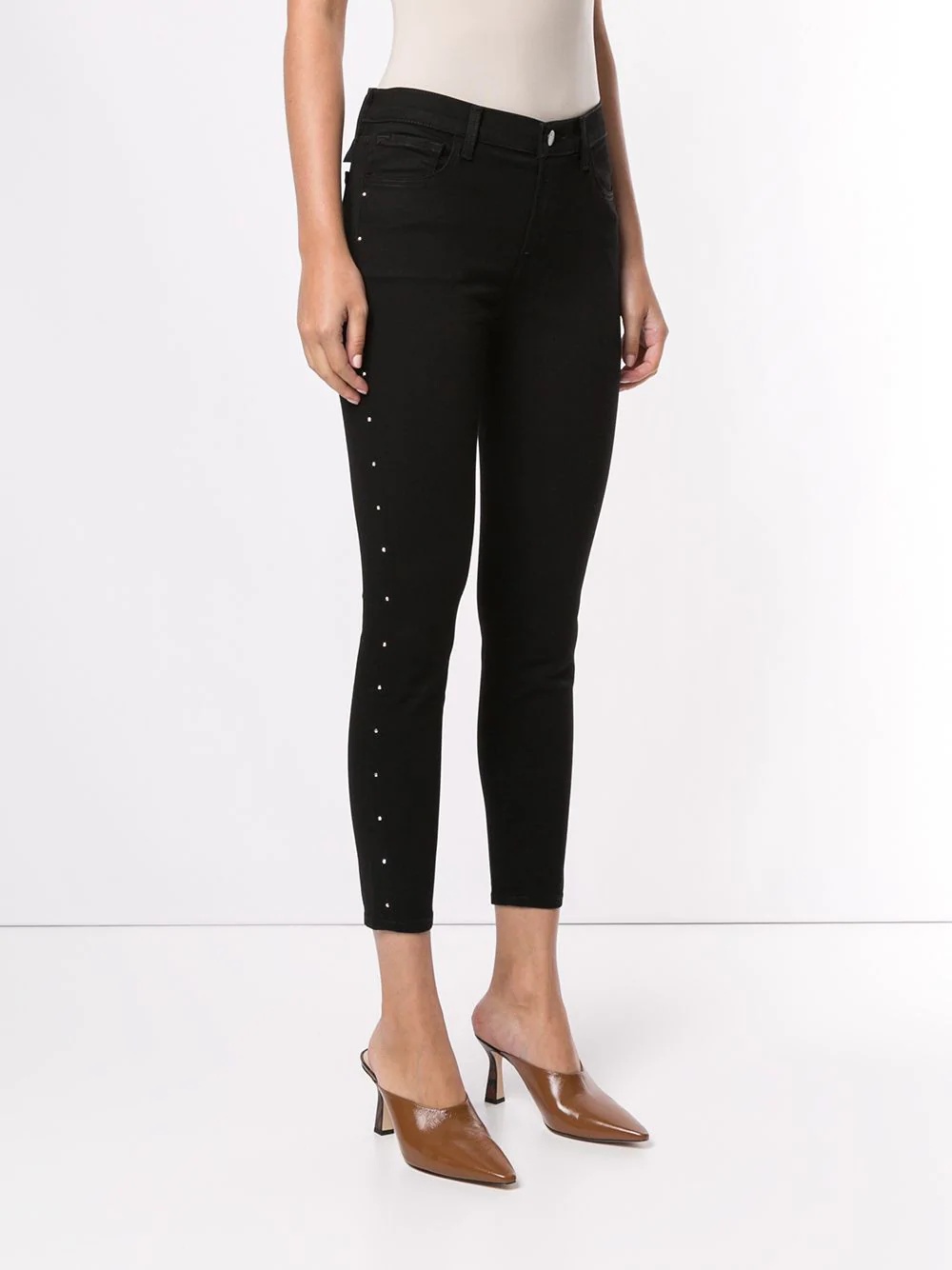 J Brand Riveted Skinny Jeans In Black