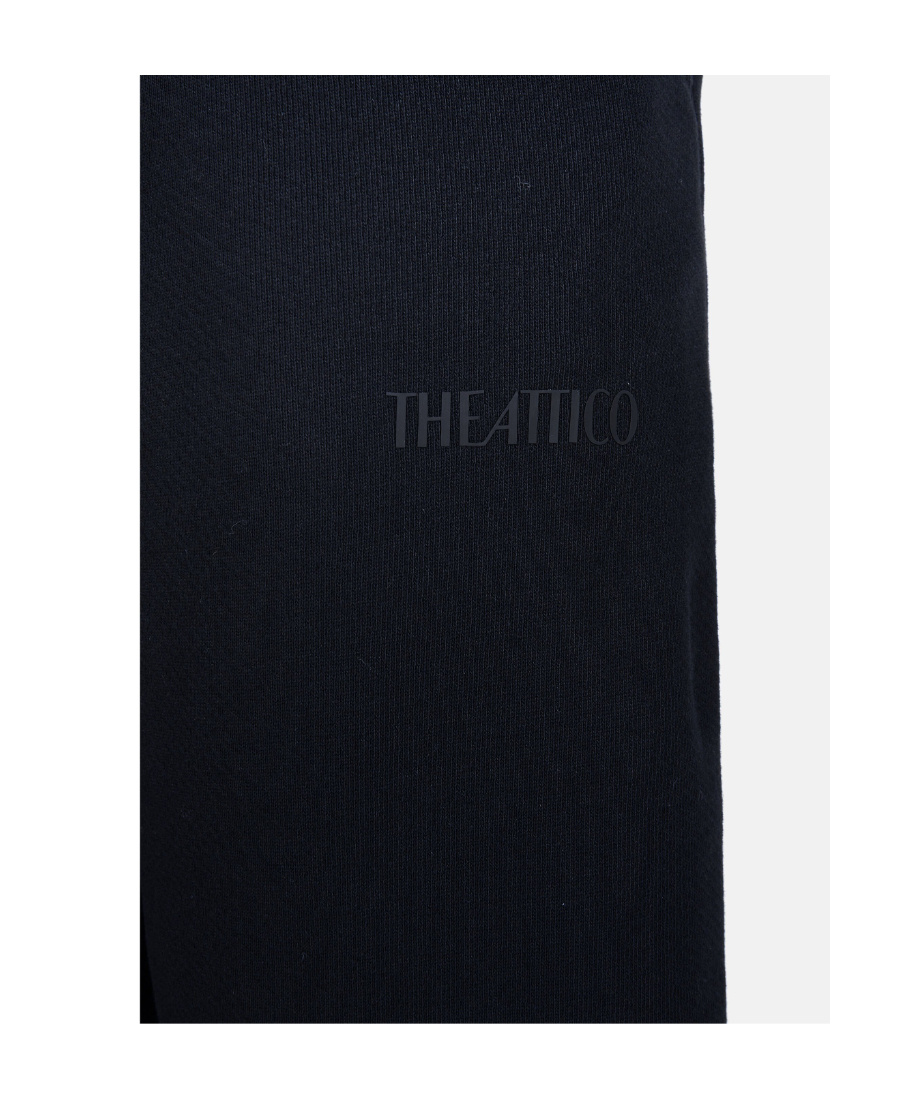 Shop Attico Penny Logo-embossed Cotton Track Pants In Black
