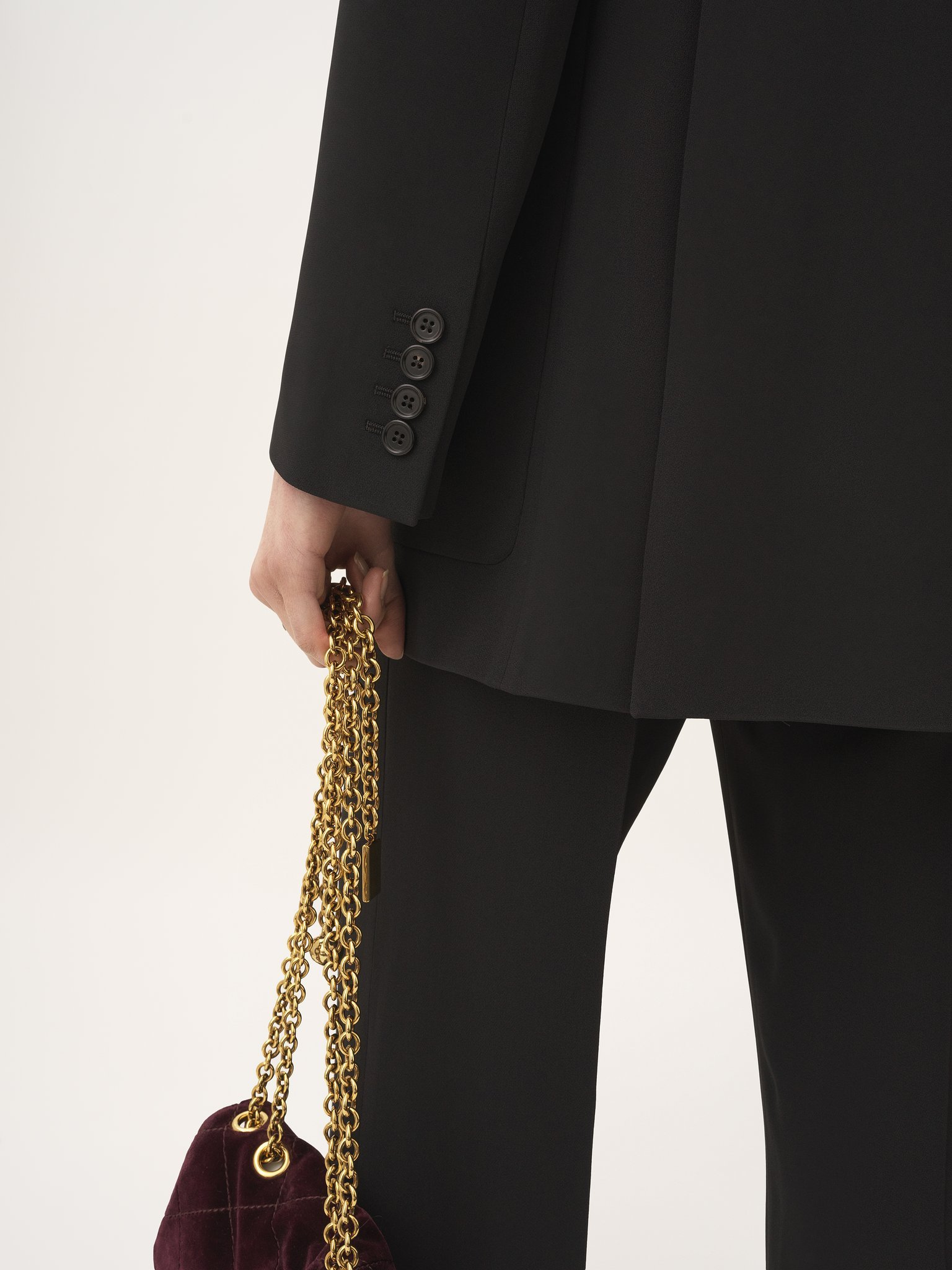 Chloé Veste Blazer Croisée En Crêpe Femme Noir Taille 42 50% Acétate, 47% Viscose, 3% Élasthanne, Horn Bub In Black