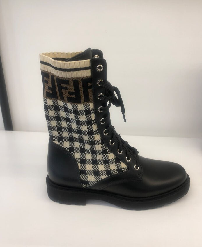 Fendi Rockoko Ff Biker Boots In Black
