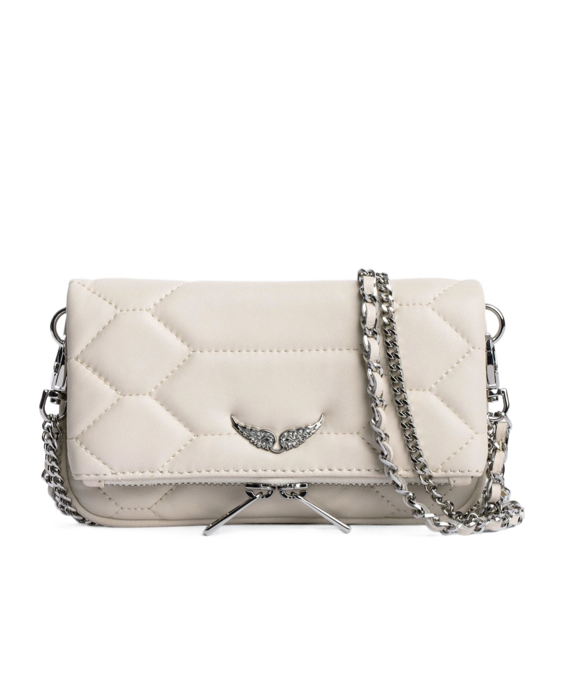 Zadig & Voltaire Logo Shoulder Bag In White