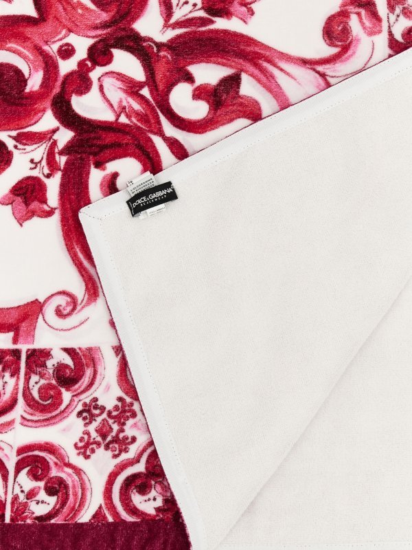 Dolce & Gabbana Maiolica-print Cotton Sarong In Pink
