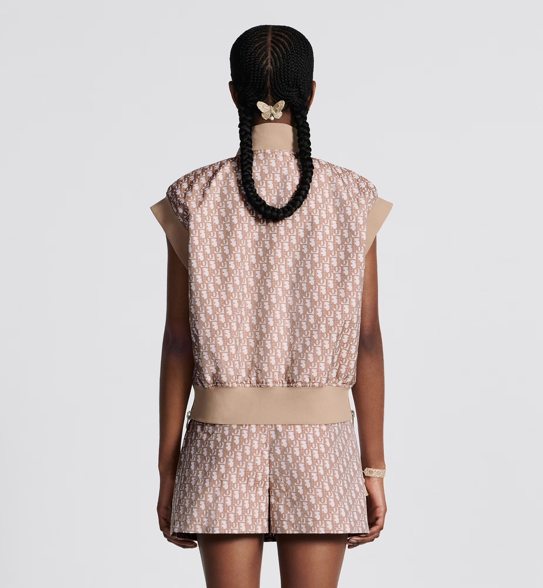 Dior Zipper Sleeveless Vest In Nude