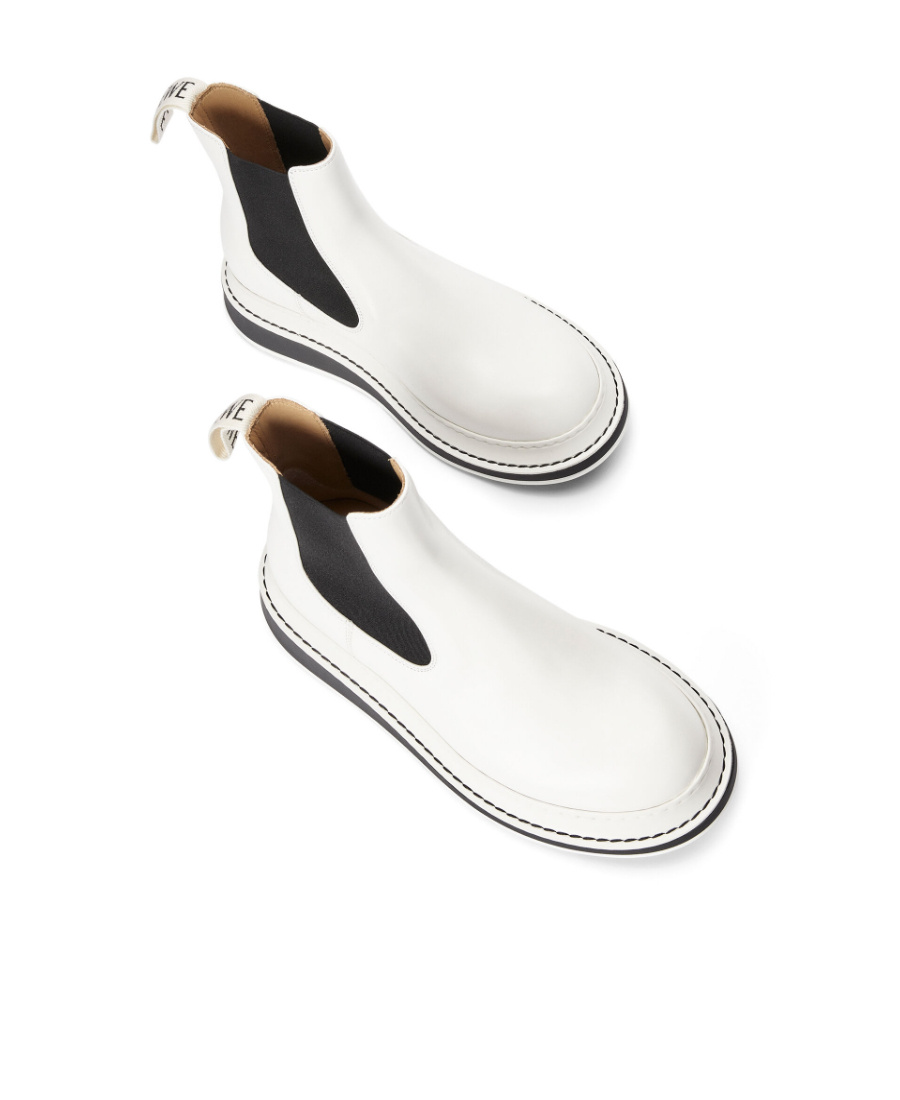 Loewe Logo Chelsea Boots In White