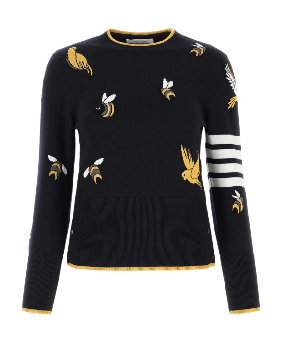 Thom Browne Animal-embroidered Jumper In Black