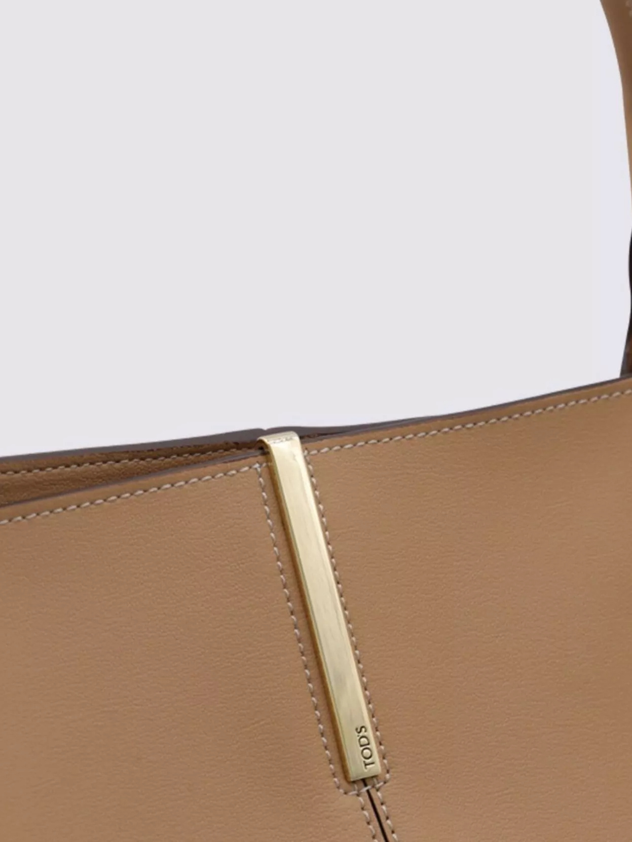 Tod's Stitched Top Handles Gold-tone Hardware In Brown