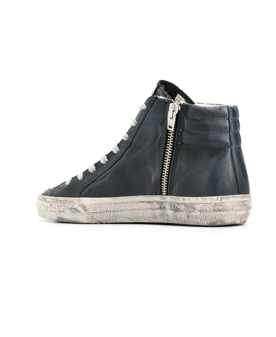 Golden Goose Slide Hi-top Sneakers In Black