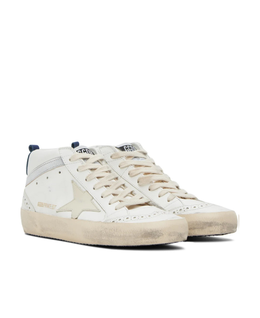 Golden Goose Mid Star High-top Casual Shoes In White