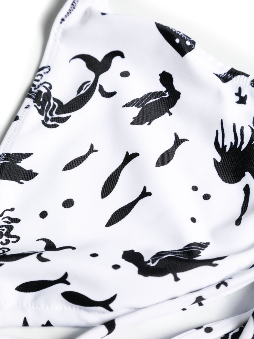 Prada Printed Bikini In White/black