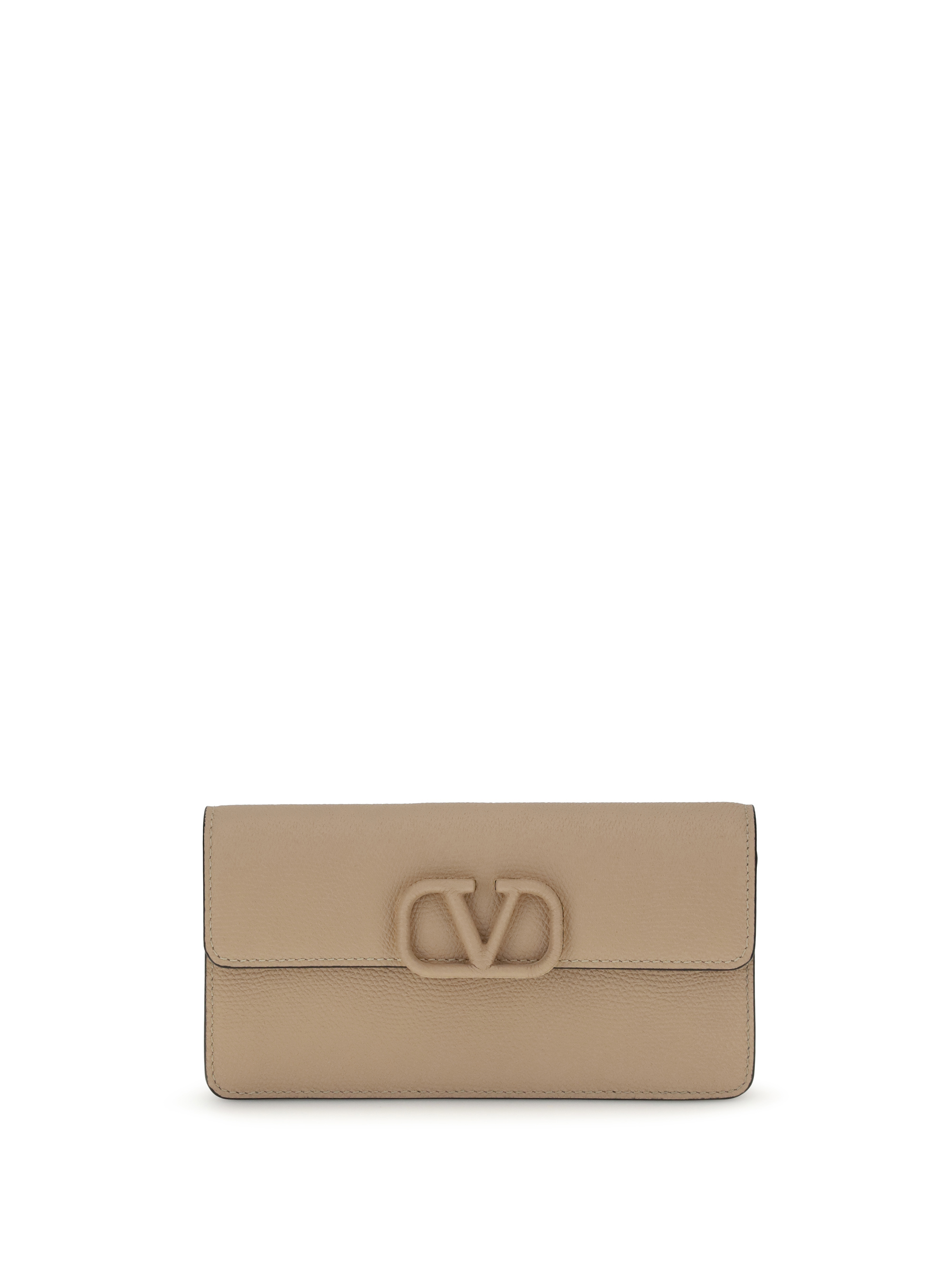 Valentino Vlogo Signature Foldover Top Wallet In Brown