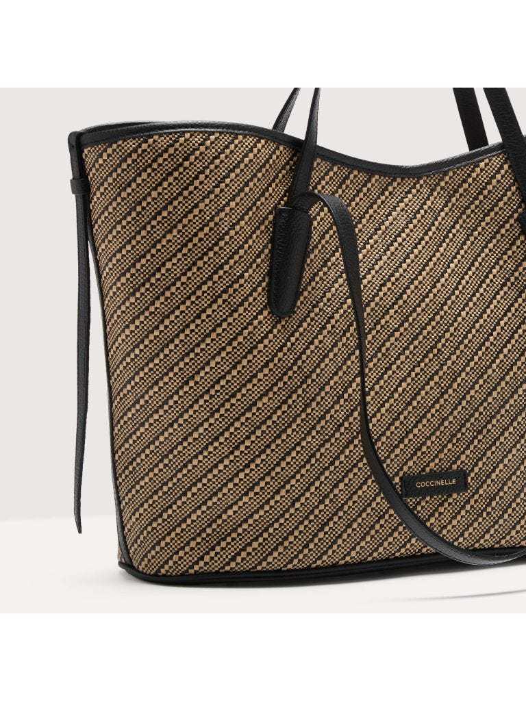 Coccinelle New Never Without Bag Bicolor Straw Large