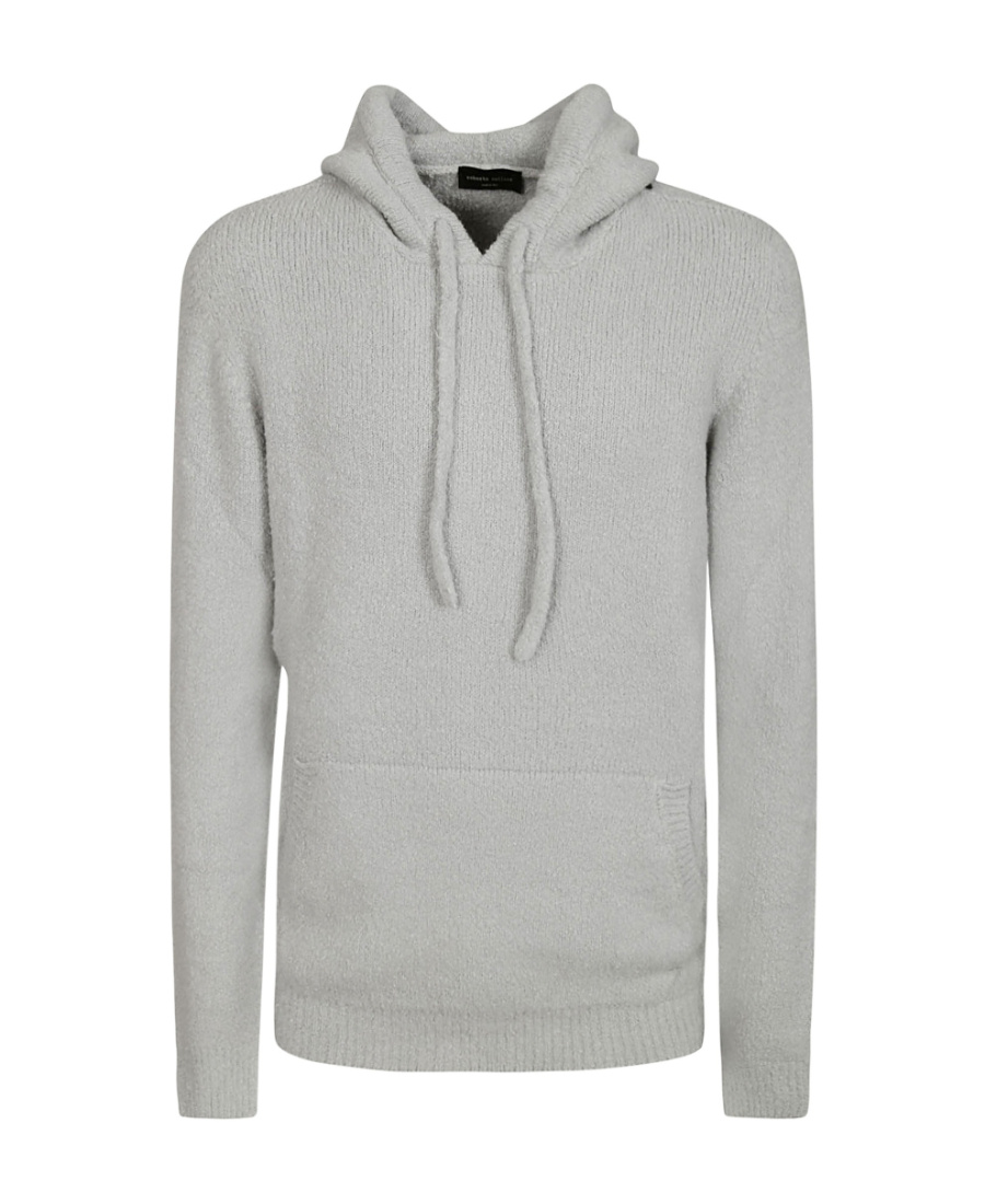 Roberto Collina Knitted Hooded Pullover In Gray