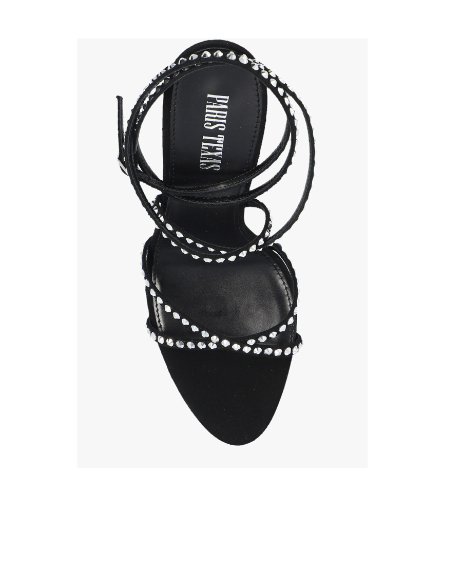 Shop Paris Texas Holly Zoe Embellished Ankle Strapped Sandals In Black
