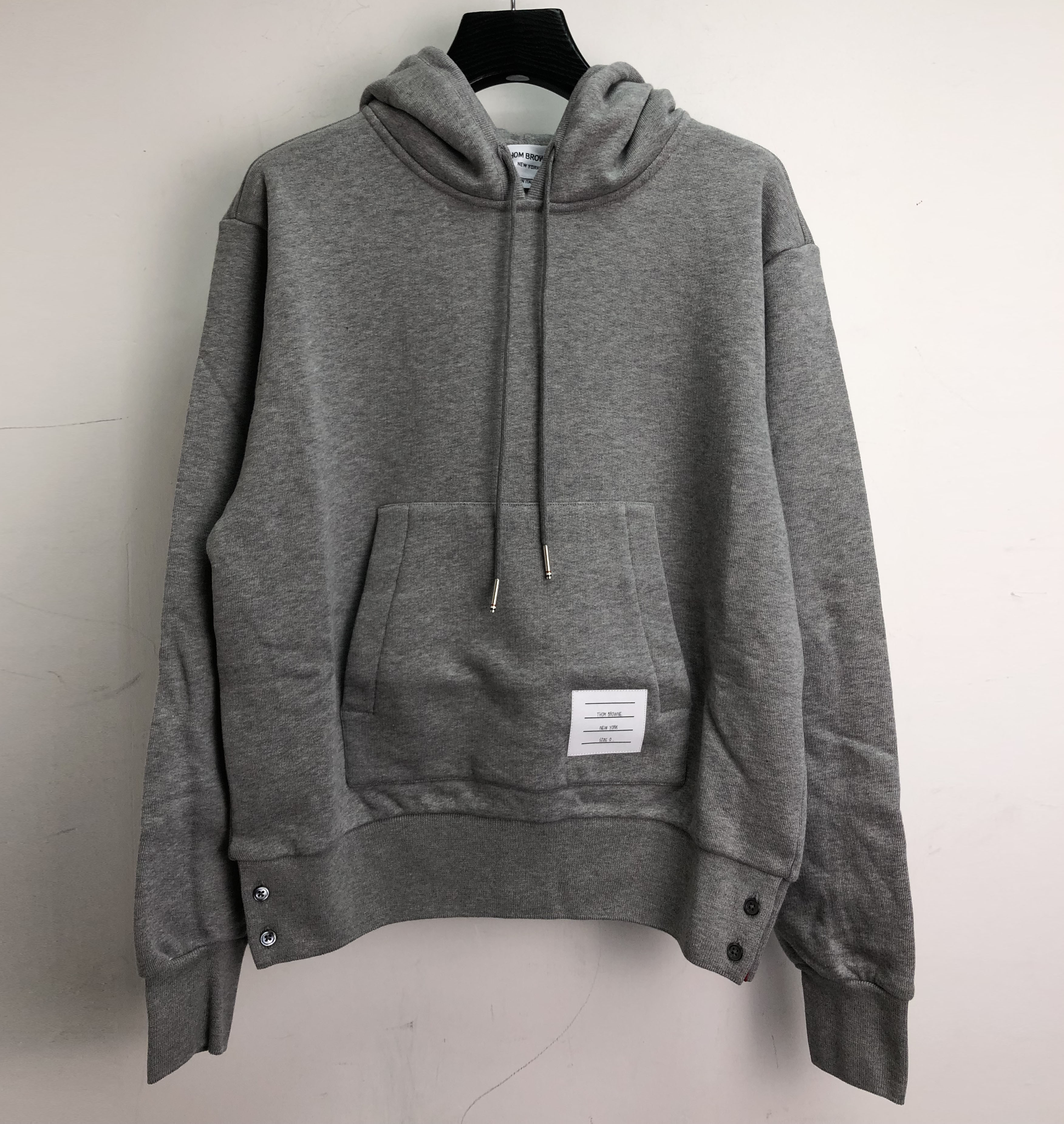 Thom Browne Classic Loopback Hooded Sweatshirt In Gray
