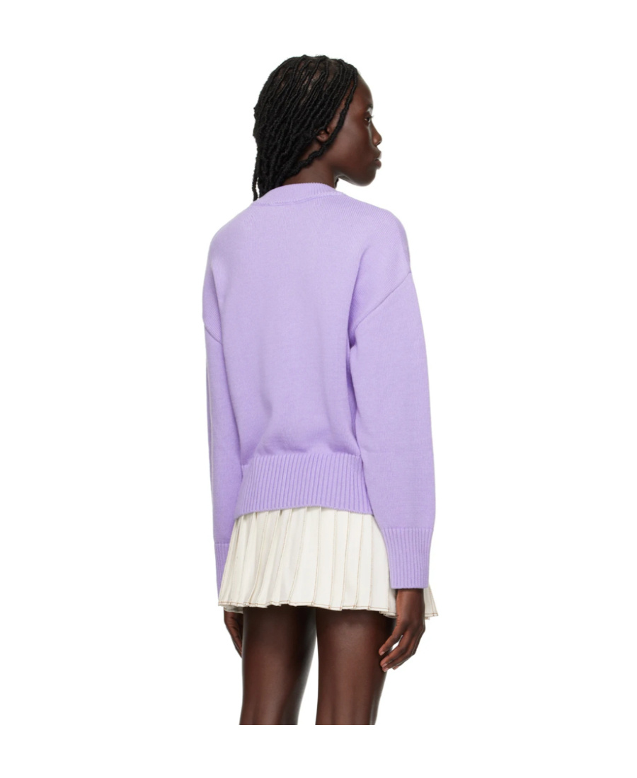 Ami Alexandre Mattiussi Ssense Exclusive Purple Ami De Cœur Sweater In Purple