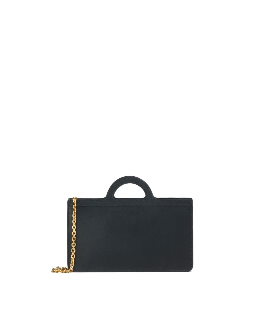 Marni Chain-link Strap Leather Bag In Black