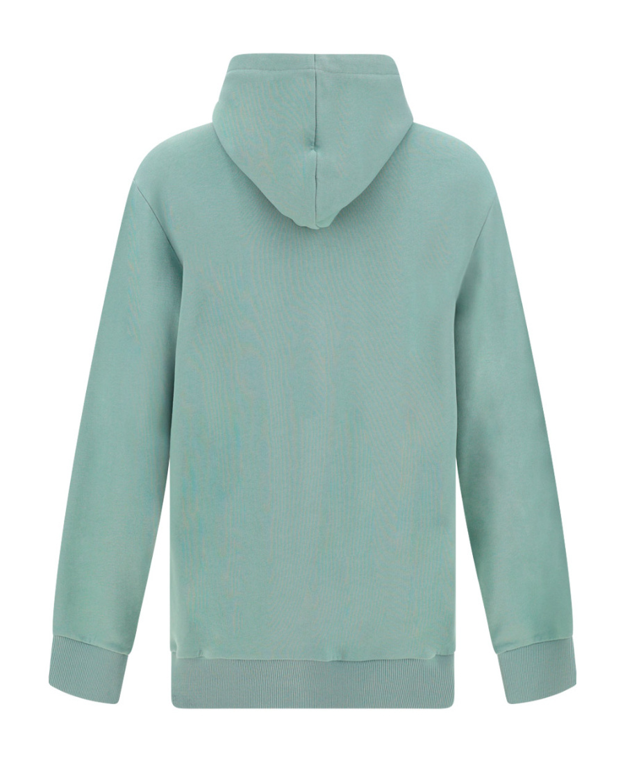 Balmain Logo-embossed Cotton Hoodie In Green