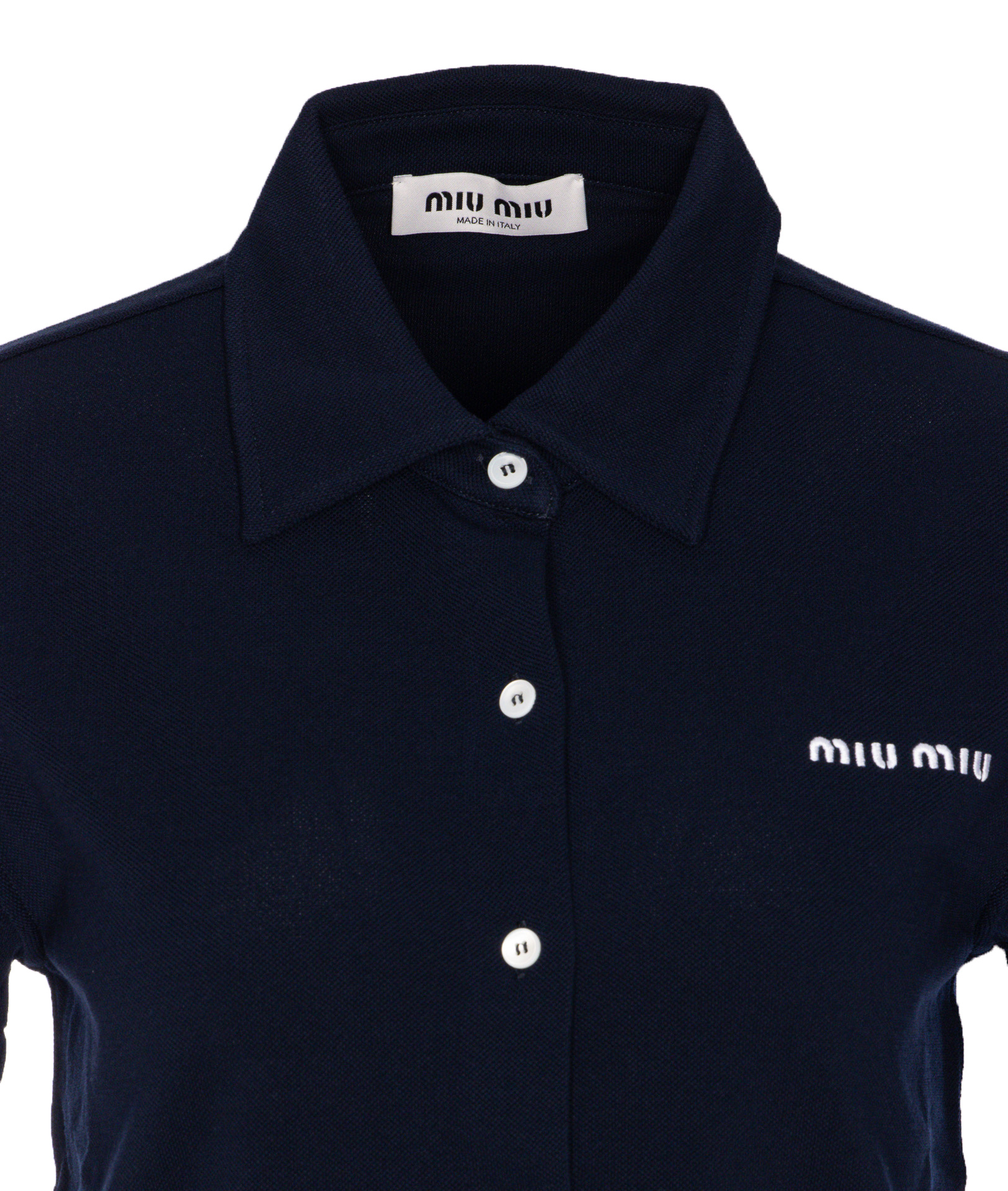 Miu Miu Short-sleeved Shirt In Blue