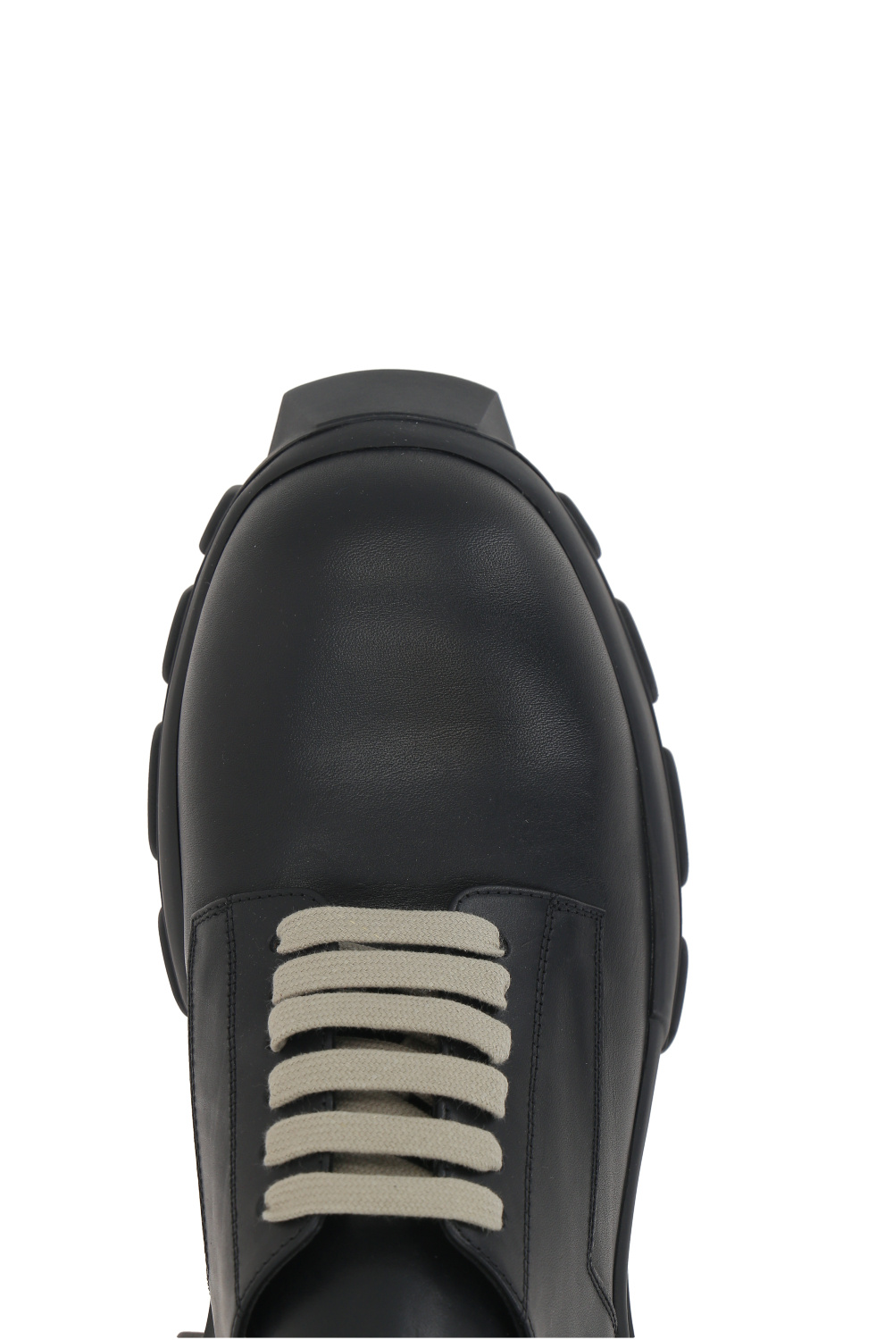 Rick Owens Mens Black Bozo Tractor Platform Leather Oxford Shoes In Black