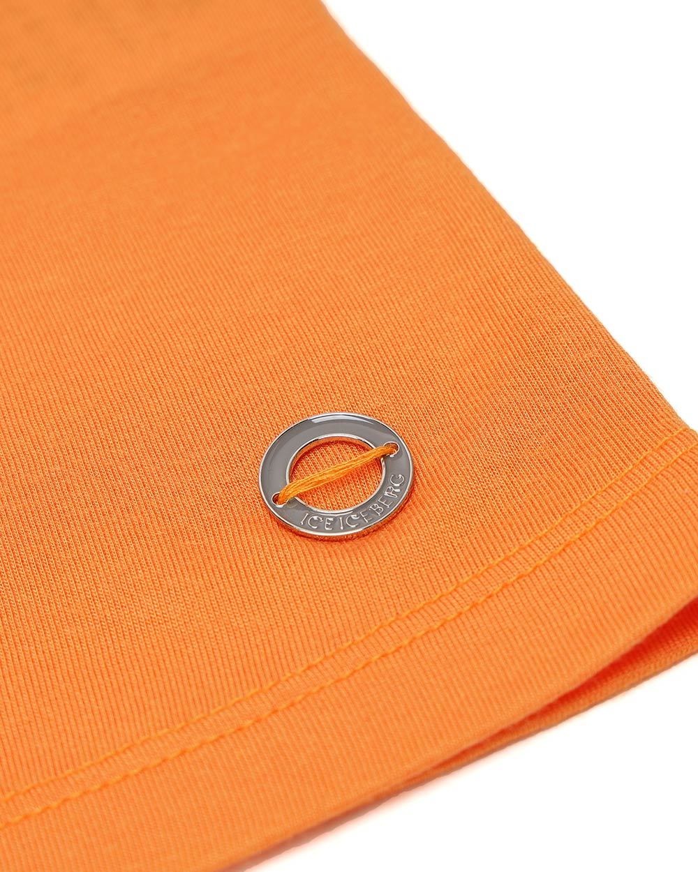Iceberg Printed T-shirt With Round Neck In Orange