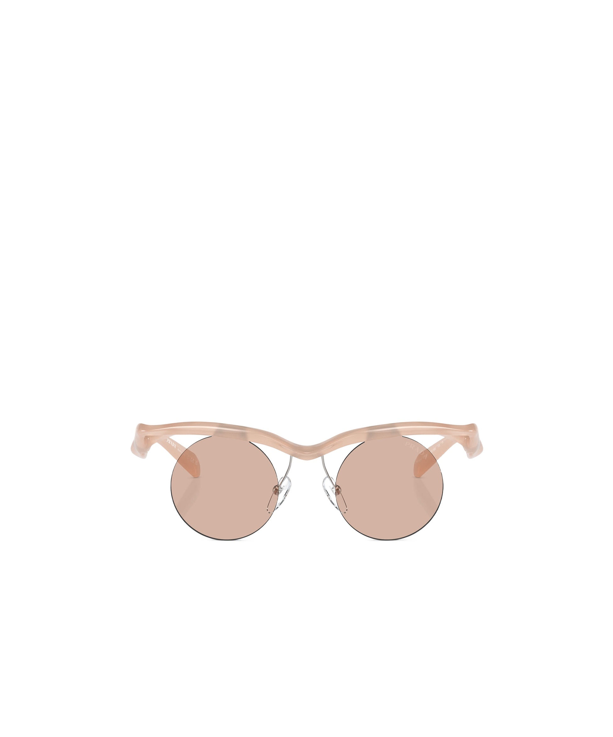 Prada Eyewear Round Frame Sunglasses In Nude