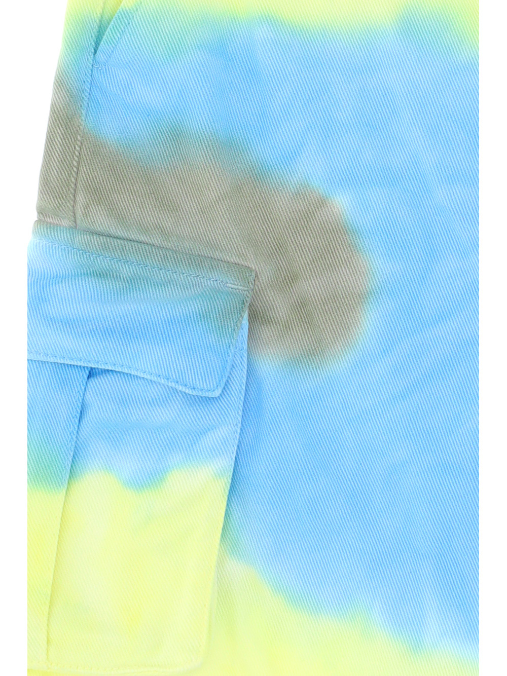 Off-white Tie-dye Cotton Cargo Shorts In Yellow