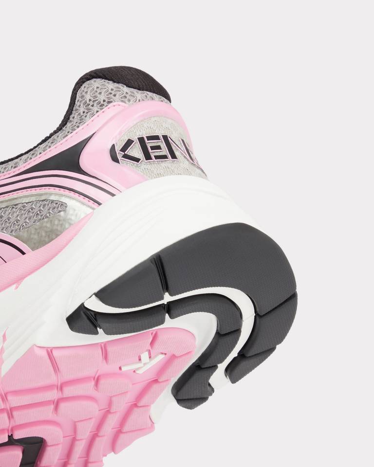Kenzo Logo Printed Lace-up Runner Sneakers In Pink