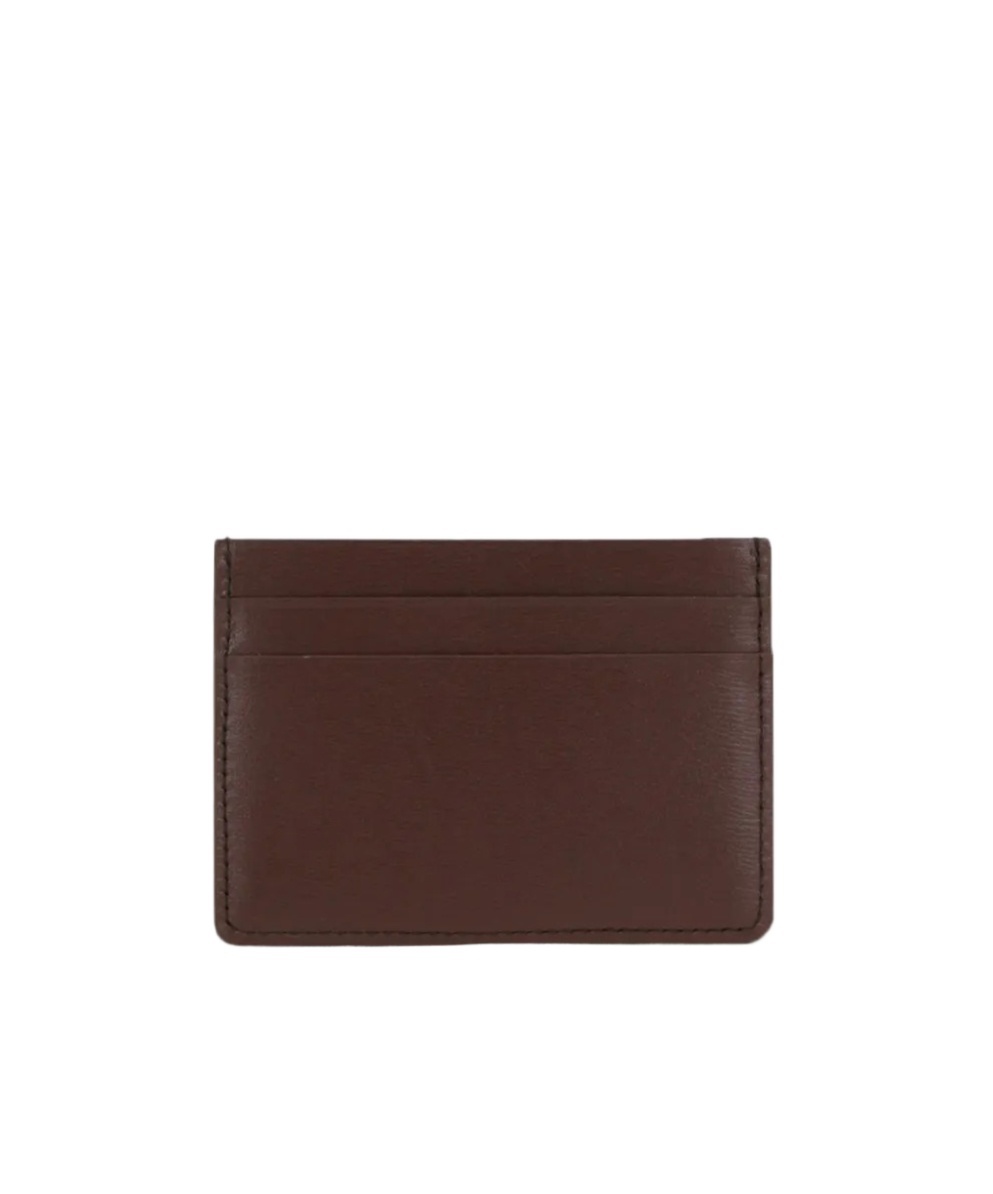 Jil Sander Logo Card Holder In Burgundy