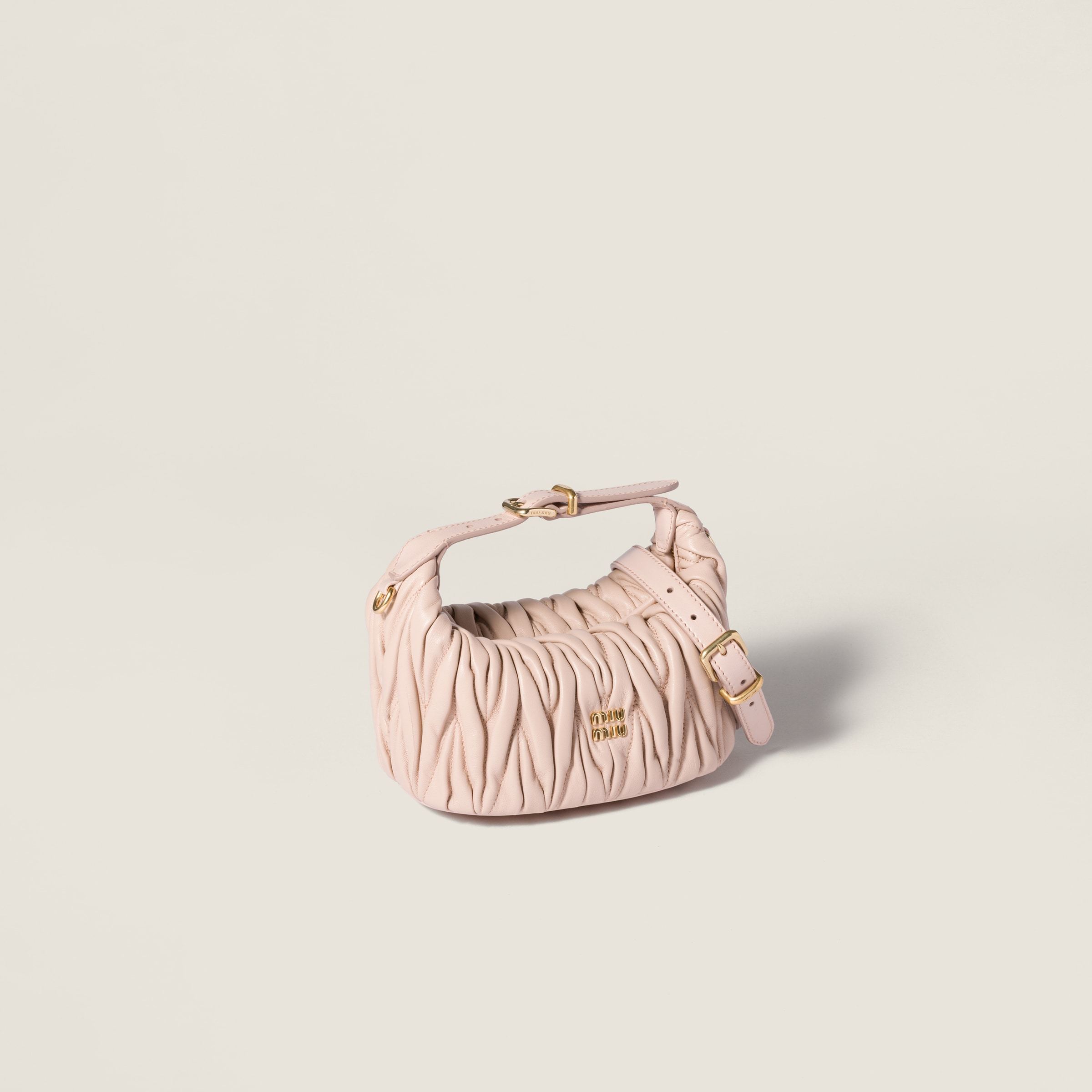 Miu Miu Quilted Nappa Leather Tote Bag In Nude
