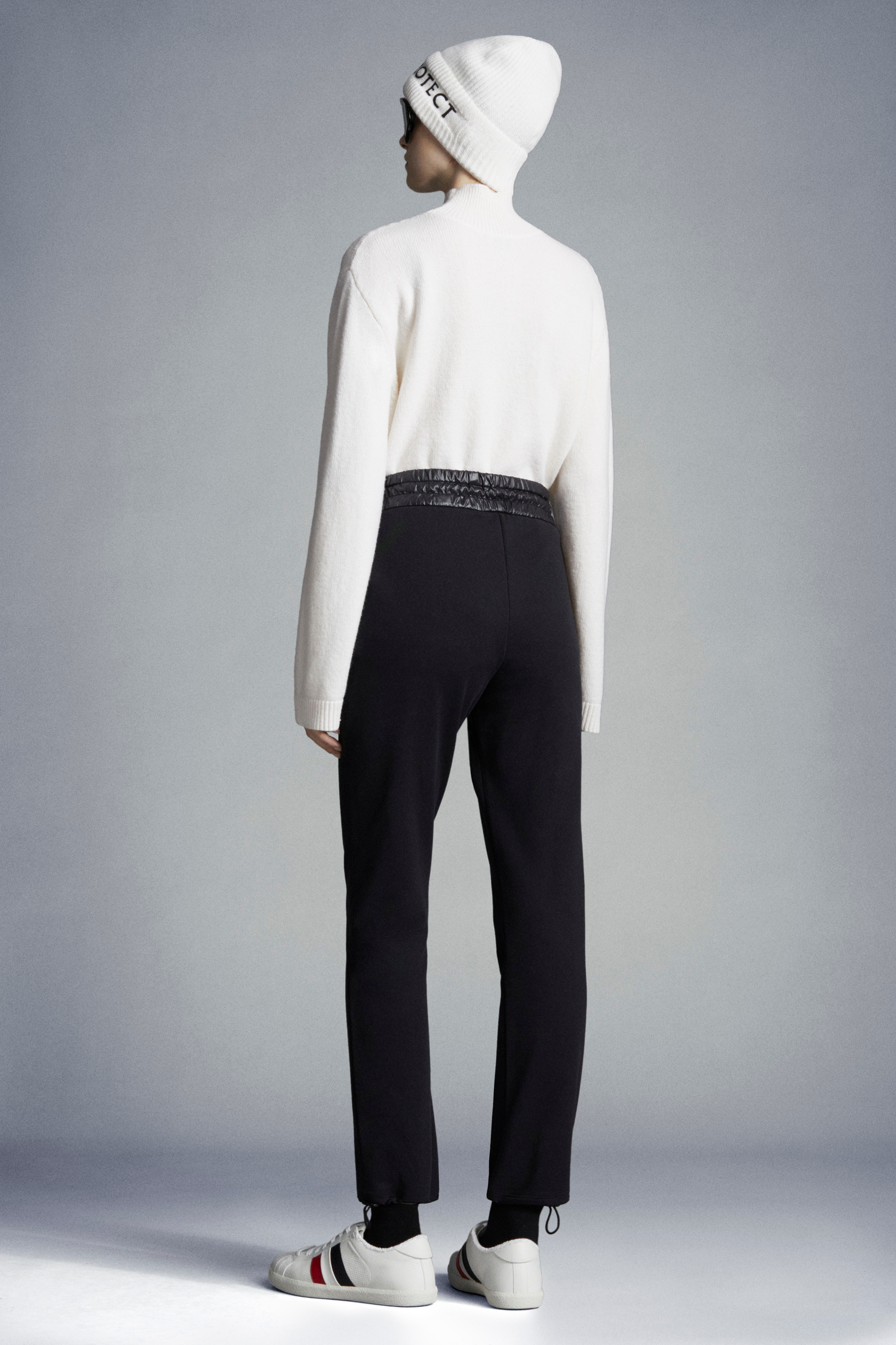 Moncler Born To Protect Logo-patch Trousers In Black