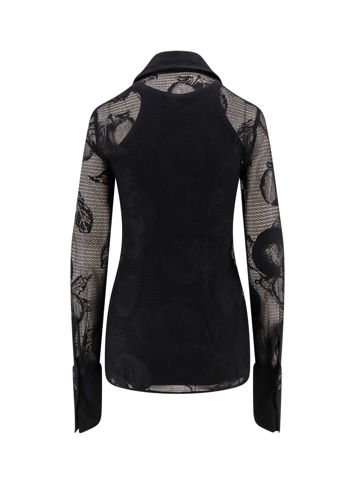 Sportmax Printed Lace Shirt In Black